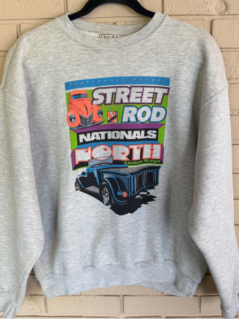 STREET ROD NATIONALS NSRA 18th annual USA 1997 Vintage Crewneck Sweatshirt Sz L